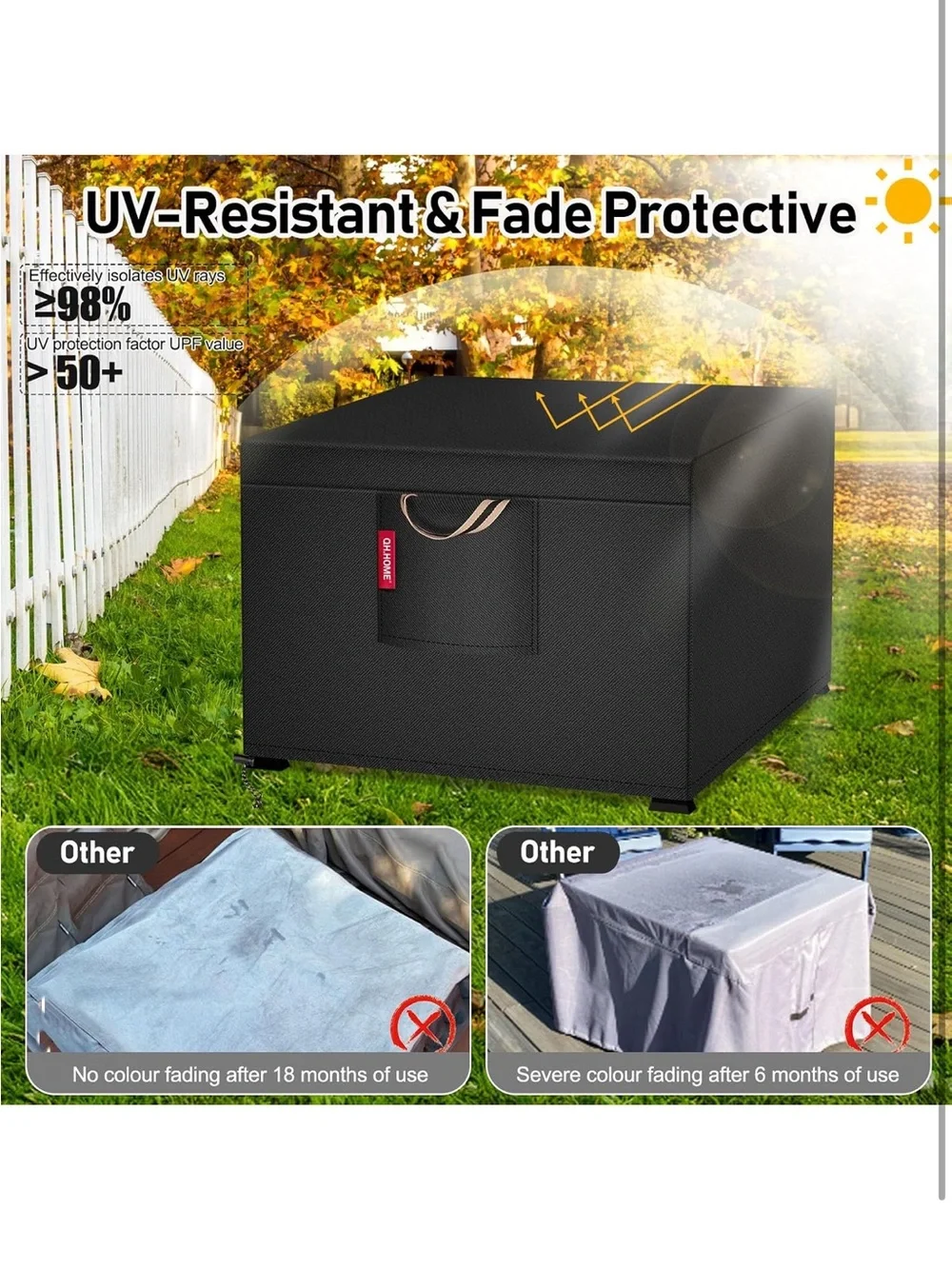32’’ Fire Pit Cover Square for 31/32 inch Fire Pit/Table, Waterproof